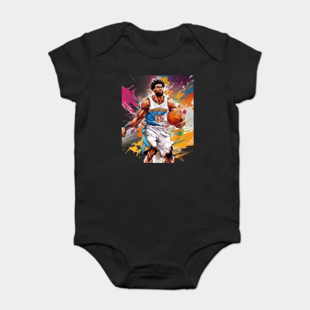 basketball drawing Baby Bodysuit by animegirlnft